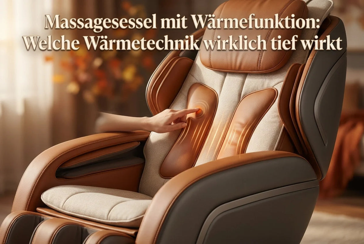 Professional header image for comparison analysis: Massagesessel mit Wärmefunktion: Welche Wärmetechnik wirk...
