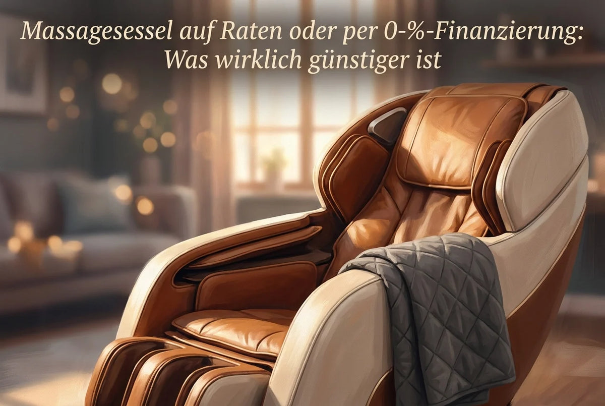 Professional header image for comparison analysis: Massagesessel auf Raten oder per 0-%-Finanzierung: Was wi...