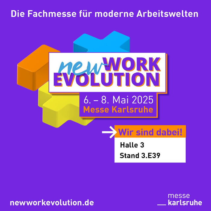 Een belevingswereld voor nieuwe manieren van werken: NEW WORK EVOLUTION – 6-8 mei 2025 in Karlsruhe, en wij zijn erbij!