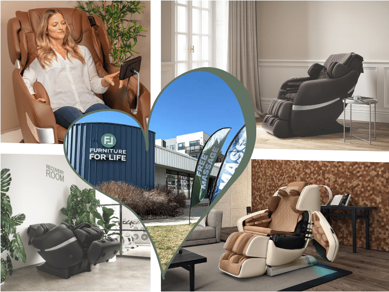 Massagesessel Welt und Furniture For Life: Partnerschaft für OHCO, Positive Posture und KOYO