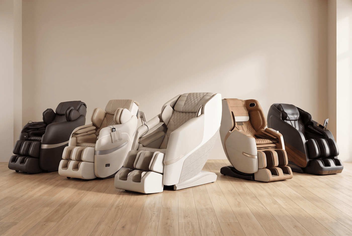 Overzicht van de Positive Posture-massagestoelen