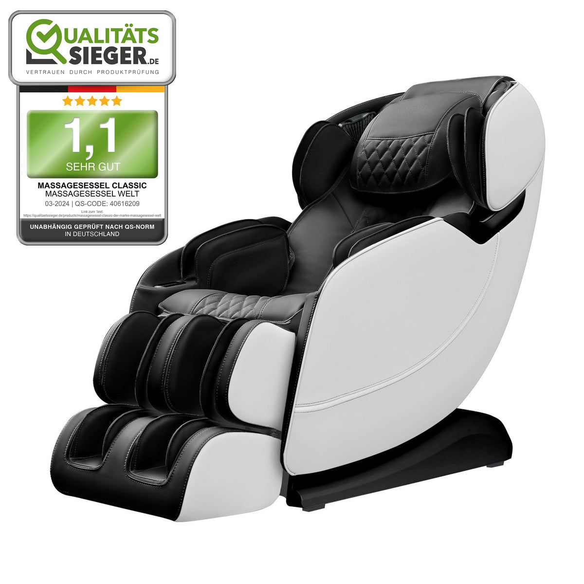 Massagesessel Welt Plus B2B (MSW310V2) – Wit-zwart