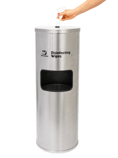 
Hygiënestation van roestvrij staal – doekjesdispenser & afvalbak – Aanzicht 8