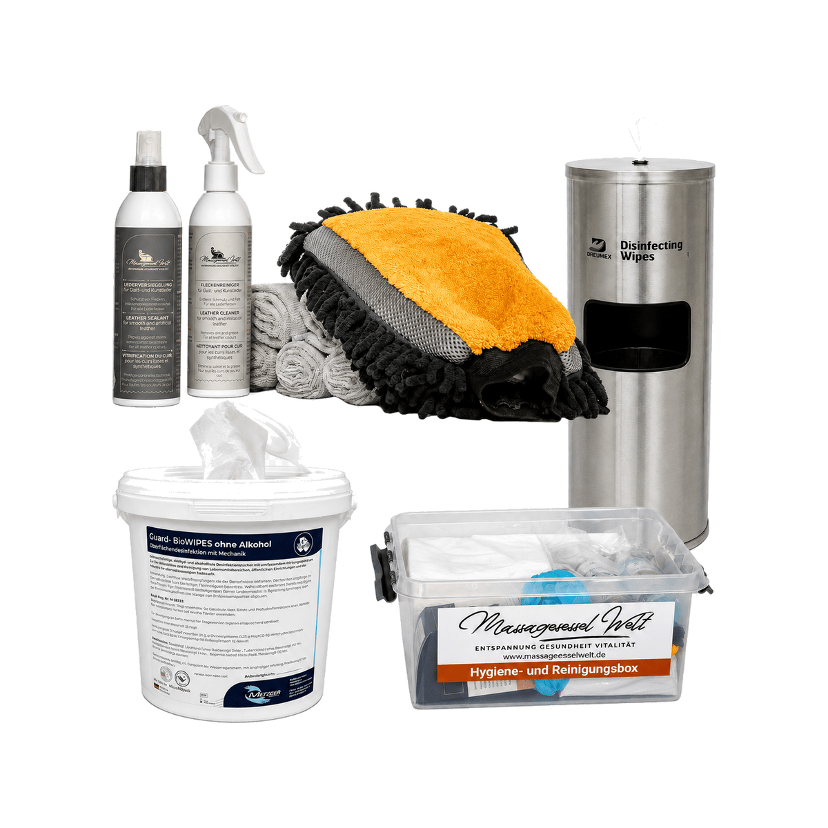 
Zakelijk pakket voor massagestoelen – Hygiëne, reiniging en onderhoud – Afbeelding 1