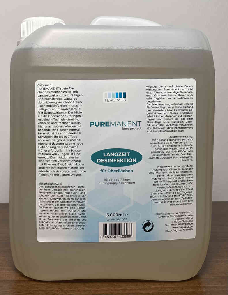 TERGIMUS Puremanent Long Protect langdurig oppervlaktedesinfectiemiddel